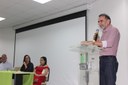 Reitor Carlos Guedes em seu pronunciamento no evento