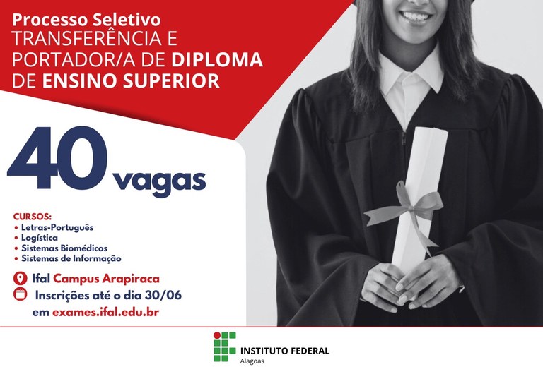 Campus Arapiraca abre 40 vagas para quatro cursos superiores