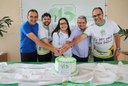 Comemoração contou com bolo de aniversário
