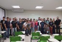 Primeira turma do curso, com a coordenadora do bacharelado, Cledja Rolim, e os professores Társis Marinho e Fernando Tenório