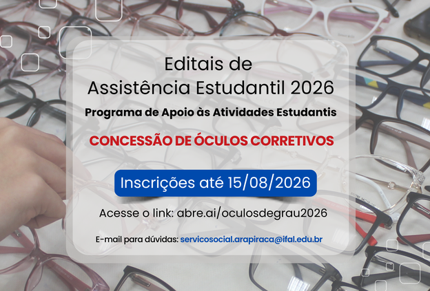 Edital de concessão de óculos corretivo prorroga inscrições até 15/08