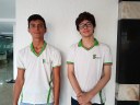 Petrucio Dantas e Igor de Campos comemoram a medalha de bronze na Olimpíada de Matemática