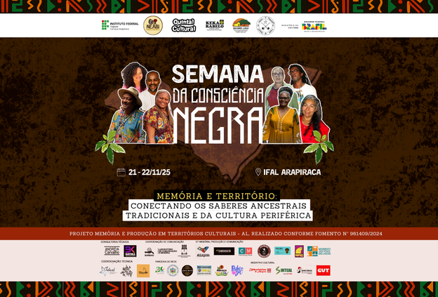 Inscrições abertas para a Semana da Consciência Negra no Ifal Arapiraca: um encontro entre memória, territórios e culturas