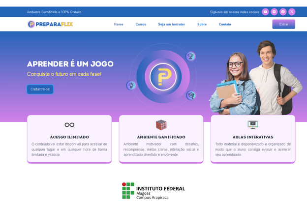 Prepare-se para o Processo Seletivo 2027 do Ifal com a plataforma gamificada e gratuita criada no Campus Arapiraca