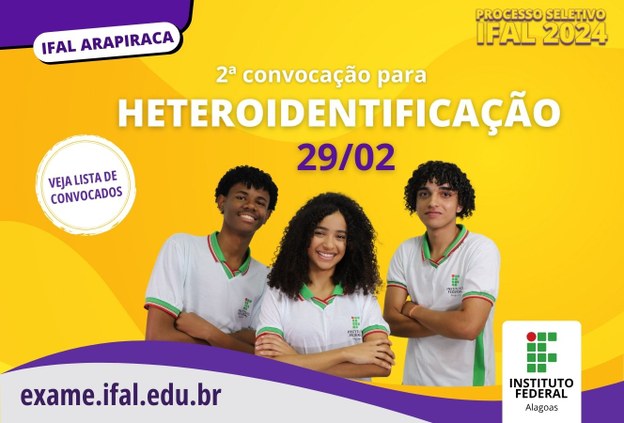Publicada 2ª chamada para heteroidentificação de cursos integrados do Ifal Arapiraca