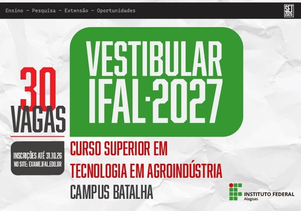 Campus Batalha realiza vestibular para curso superior de Tecnologia em Agroindústria