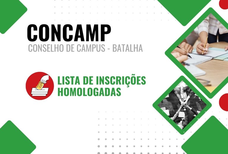 Lista de inscrições homologadas - Concamp de Batalha