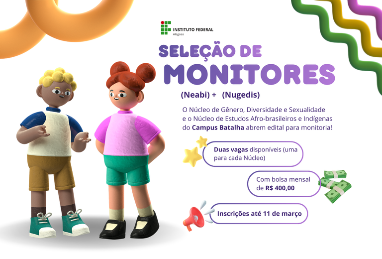 Nugedis e Neabi do Campus Batalha lançam edital conjunto para seleção de monitores