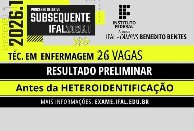 Divulgado o resultado preliminar do exame para o curso técnico em Enfermagem