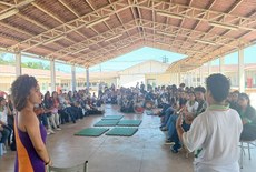 Participção dos estudantes do curso técnico em Logística durante o I Vozes da Consciência