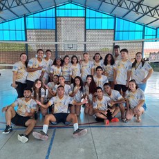 Equipe do 3º ano B- campeã de voleibol ocorrido no sábado