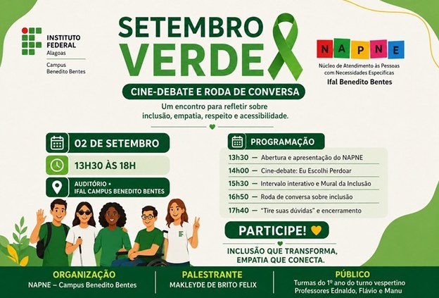 Napne Ifal Benedito Bentes promove mesa-redonda e cine-debate em alusão à ação Setembro Verde