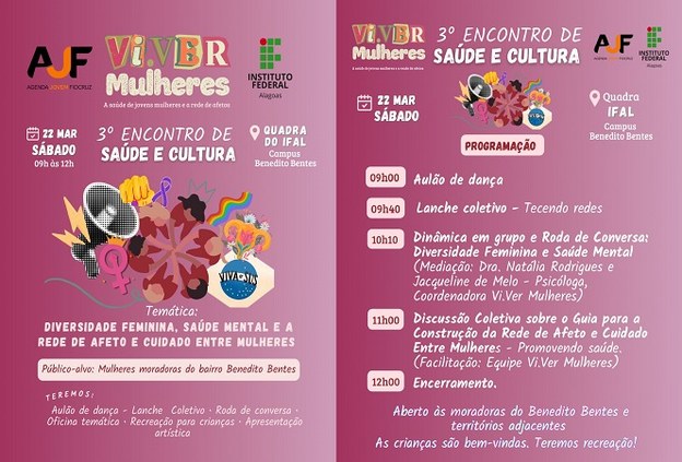 Vi.ver Mulheres realiza o 3º Encontro de Saúde e Cultura no dia 22 de março