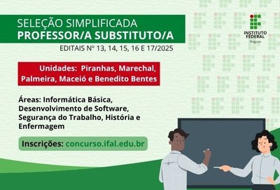 Ifal lança editais para a contratação de professores substitutos