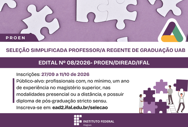 Ifal seleciona professores para graduações a distância