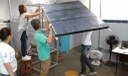 Colocação de placa fotovoltaica para captação de energia solar no Hibridger