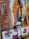 Exposição de panos de prato e roupas em filé no Conac e Mostra Ifal.