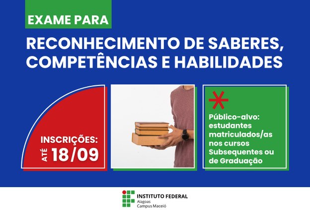 Ifal Maceió abre inscrições para Exame de Reconhecimento de Saberes nesta segunda-feira