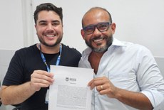 Professor Gregory Aguiar e o secretário-presidente do Instituto de Pesquisa e Planejamento Urbano de Maceió (Iplan), Antonio Carvalho.