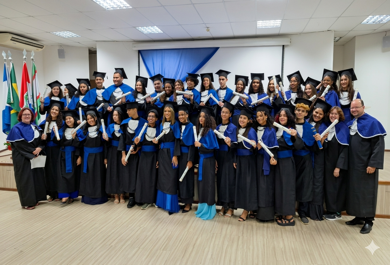 Estudantes de Hospedagem em foto oficial de certificação