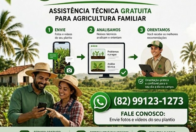 Ifal oferece assistência técnica e gratuita aos produtores de Alagoas