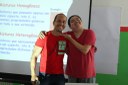 Professores Aristides e Ederson Matsumoto, que fez aula-show sobre Física