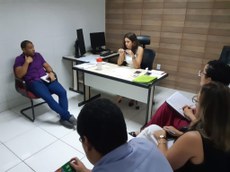 Equipe do Ifal reunida com a promotora Amélia Campelo