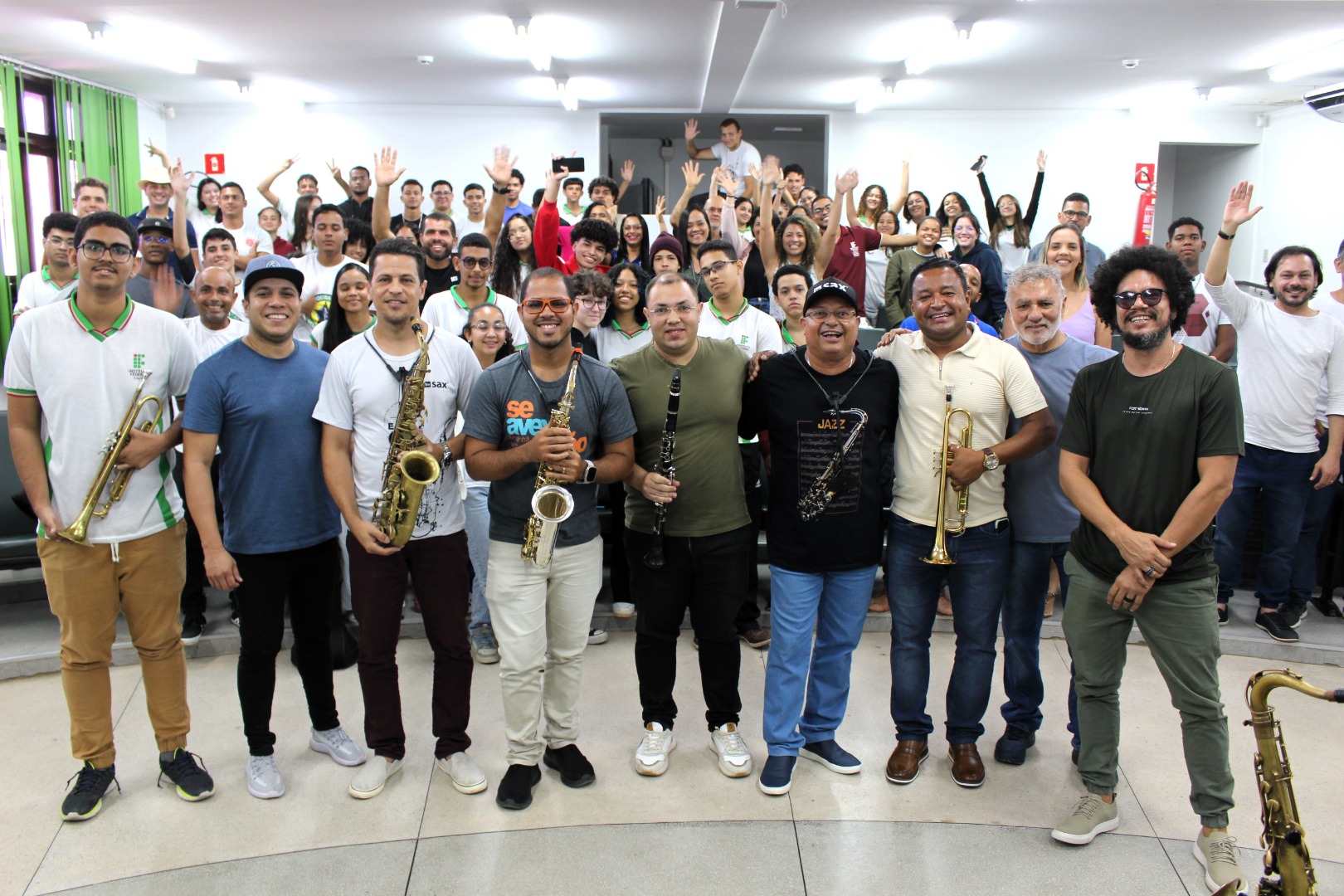 Clube do Jazz Maceió apresenta repertório autoral a estudantes do Ifal. Fotos: Acássia Deliê (Comunicação IFAL MD)