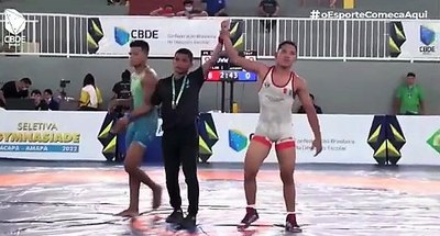 Erick vence luta na Seletiva Gymnasiade 2022, em Macapá-AP. Foto: Reprodução CBDE
