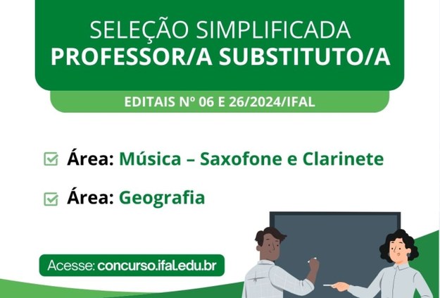 Ifal contrata professores substitutos nas áreas de Música e Geografia em Marechal Deodoro