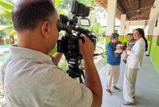 Reportagem da TV Pajuçara no Campus Marechal. Foto: Acássia Deliê