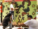 Oficina de muralismo coloriu o campus. Foto: Clécio Santos