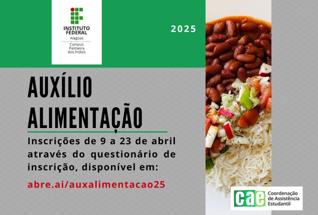 Ifal Palmeira dos Índios abre inscrições para Auxílio Alimentação