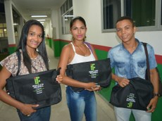 Jeinany Alexandre, Alice Santos e Jemisson Souza, novos estudantes do curso.