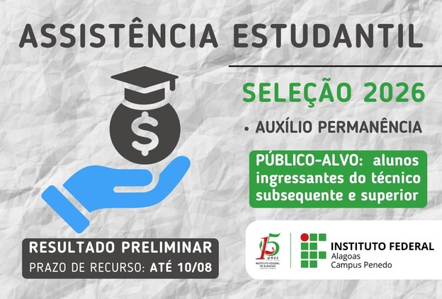 Assistência Estudantil antecipa resultado preliminar da nova seleção para o auxílio permanência