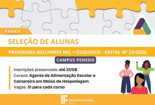 Até 21/08: abertas inscrições para ser aluna do Programa Mulheres Mil + Cuidados