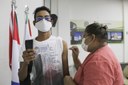 A ação também alcançou alunos que, até então, não receberam nenhuma dose do imunizante. Foi o caso do estudante Darlison Santos da Silva, de 15 anos.