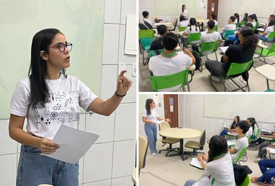 Orientações para atuação como monitores foram passadas pela coordenadora do Programa de Monitoria, Bárbara Magalhães, no dia da posse da nova equipe.