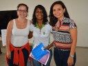 A aluna Sheyliane Silva com as professoras Gisele Oliveira e Thaline Fontenele.