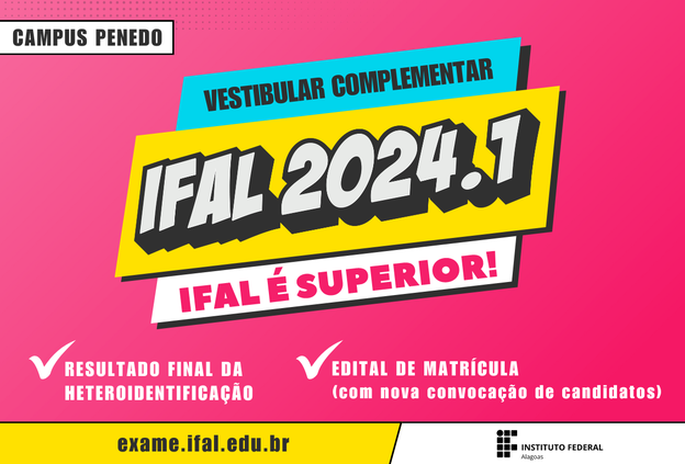 Vestibular complementar: Ifal Penedo convoca candidatos para matrícula no curso de Química Industrial