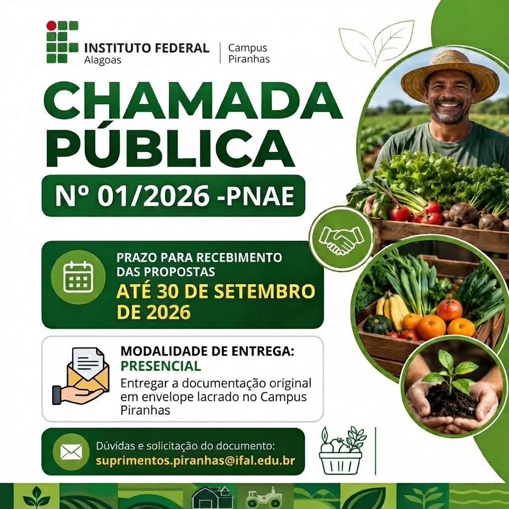 Chamada Pública PNAE 01/2026 Chamada Pública PNAE 01/2026