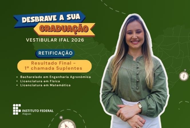 Campus Piranhas retifica resultado final da 1ª chamada da lista de espera do Vestibular 2026.1