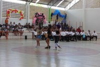 Trio apresentou um número de dança pop, orientadas pela docente de Artes Riovanete Pereira