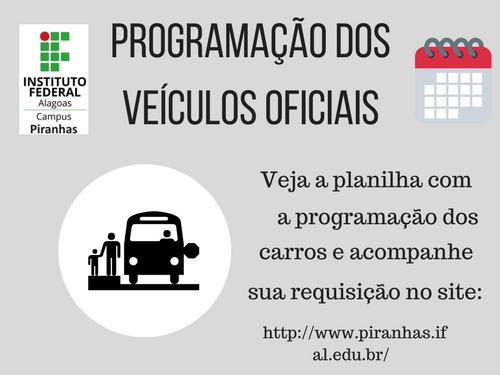 Programação dos veículos oficiais é disponibilizada na internet