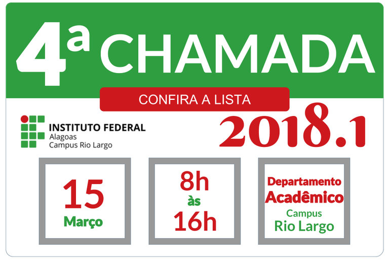 4º chamada 2018.1 - Campus Rio Largo