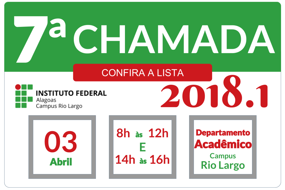 7º chamada 2018.1 - Campus Rio Largo