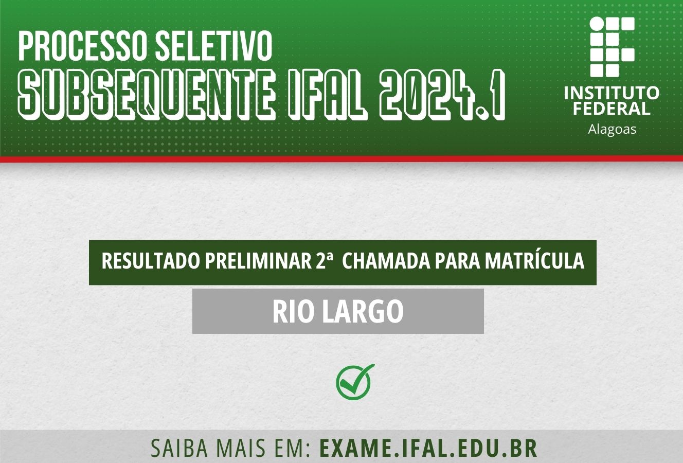 Confira resultado preliminar da 2ª chamada para matrícula em curso subsequente de Informática