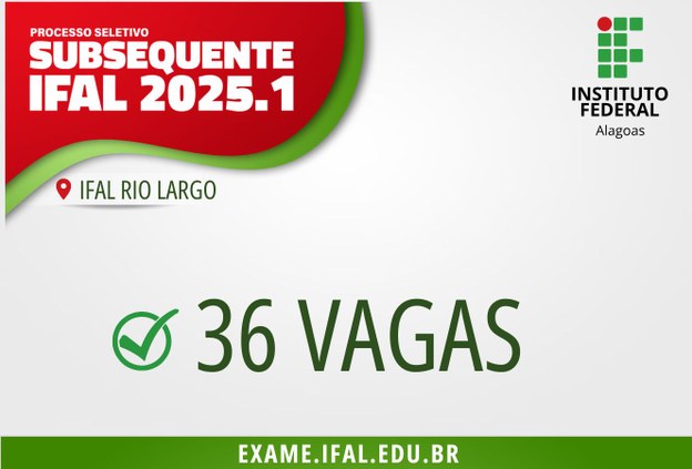 Ifal Rio Largo seleciona alunos para curso subsequente em Informática para Internet