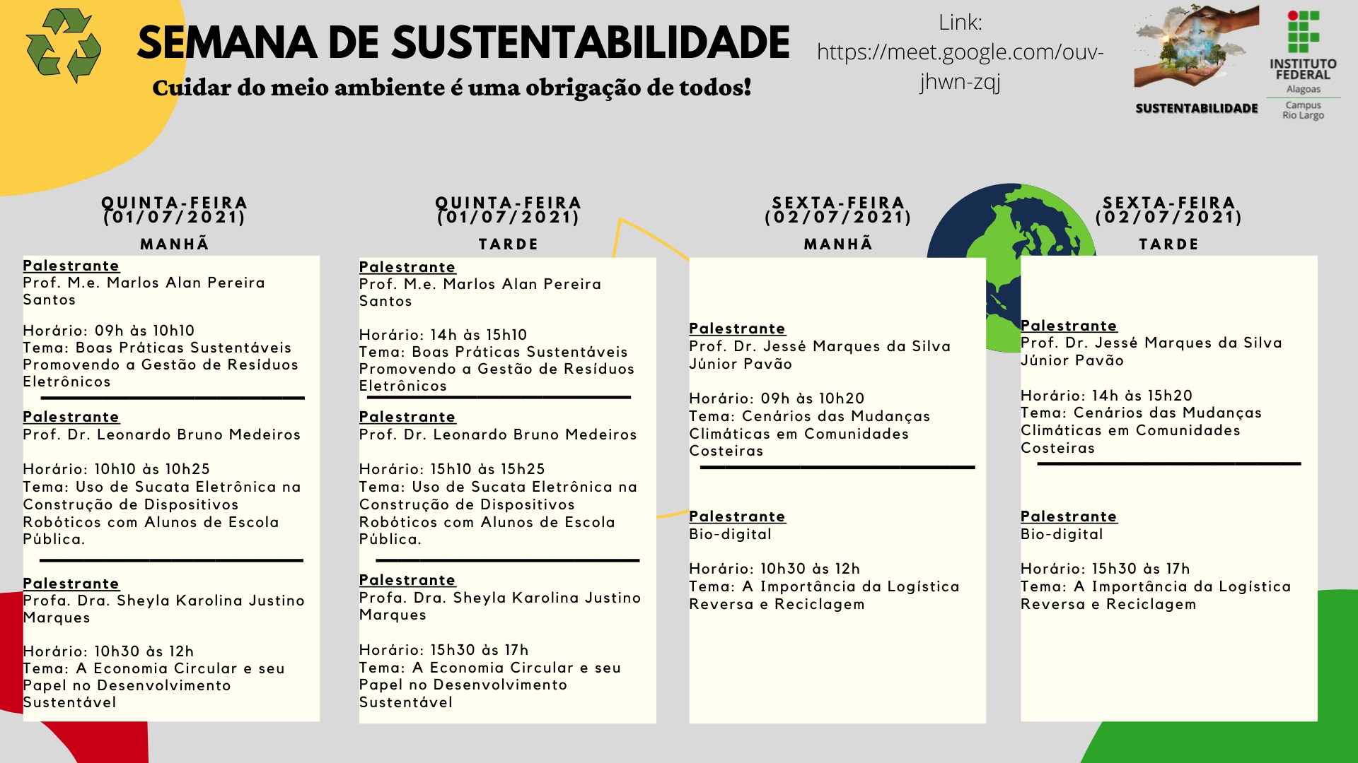 Semana Da Sustentabilidade Do Campus Rio Largo Ocorre De 1 A 2 De 