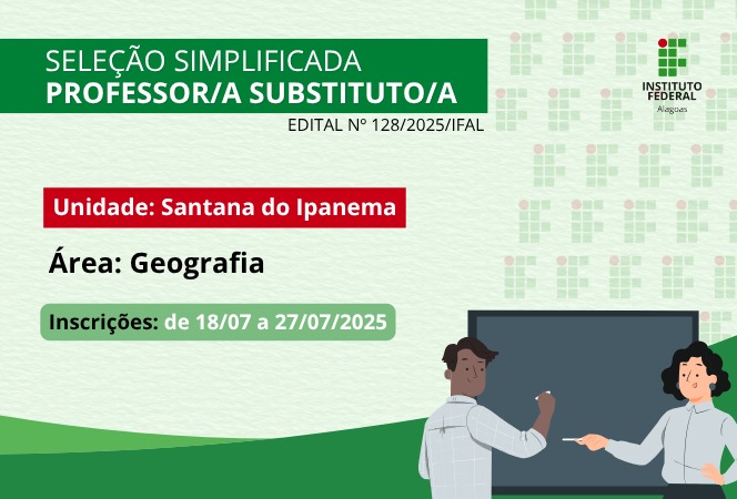 Inscrições abertas para seleção de professor substituto